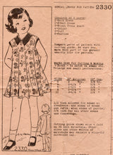 1930's Anne Adams Child’s Dress Pattern – Size 4 - No. 2330