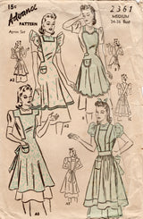 1930's Advance Full Apron Pattern - Bust 34-36" - No. 2361