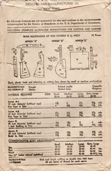1930's Advance Full Apron Pattern - Bust 34-36" - No. 2361