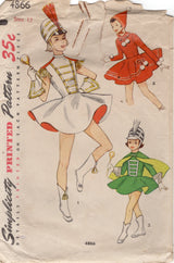 1950's Simplicity Majorette and Skating Costume Pattern - Bust 30" - No. 4866