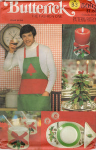 1970's Butterick Christmas Aprons, Pillows, Crafts pattern - UC/FF -  No. 5092