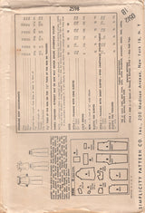 1940's Simplicity Two Piece Pajama pattern with Ruffle Accent - Bust 32" - No. 2598