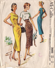 1950's McCall's One Piece Sheath Dress Pattern with Keyhole Back and Cropped Jacket Pattern - Bust 36" - No. 3685