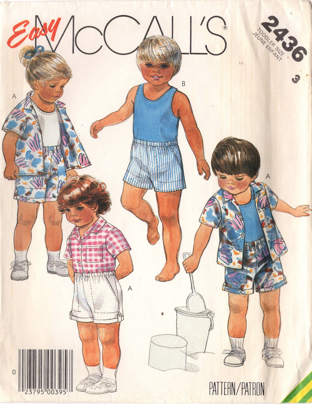 1980's McCall's Child's Shirt, Tank Top and Shorts Pattern - Chest 22