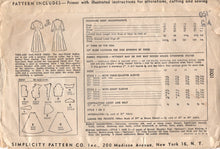 1940's Simplicity Shirtwaist Dress Pattern with Large Pockets and Tall Collar - Bust 28" - No. 3001