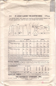1950's Butterick Fit and Flare or Sheath Dress Pattern with Draped Yoke - Bust 34" - No. 8311
