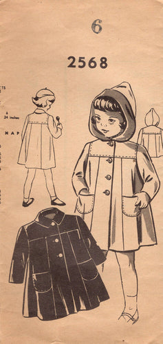 1940's Mail Order Child's Coat with or without Hood - Chest 24