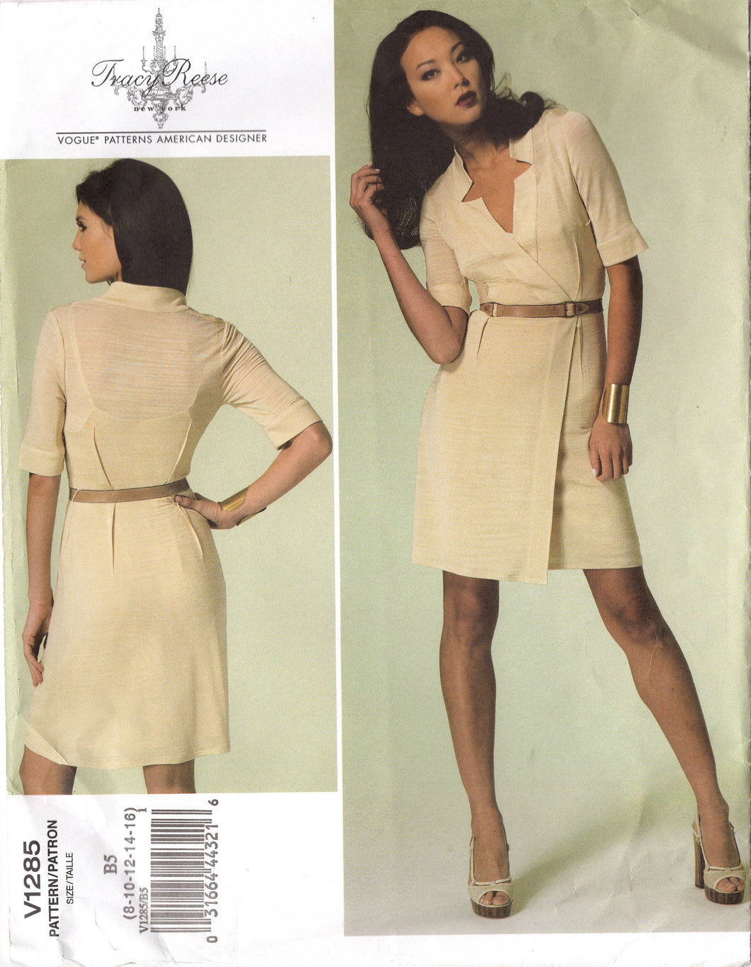 2010's Vogue American Designer Tracy Reese Mock Wrap Dress Pattern - Bust 31.5-38