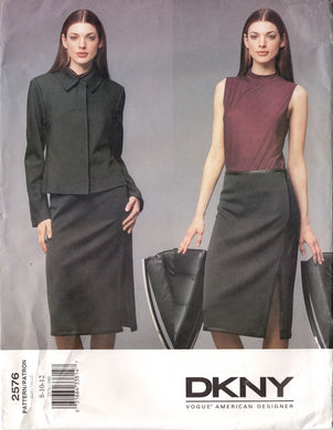 2000's Vogue American Designer DKNY Jacket, Skirt, Top Pattern - Bust 31.5-34