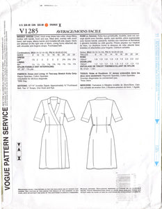 2010's Vogue American Designer Tracy Reese Mock Wrap Dress Pattern - Bust 31.5-38" - No. V1285