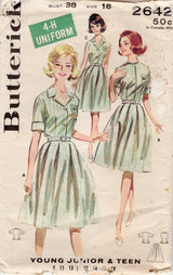 1960's Butterick 4-H Uniform Blouse and Skirt Pattern - Bust 38" - No. 2642