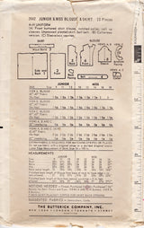 1960's Butterick 4-H Uniform Blouse and Skirt Pattern - Bust 38" - No. 2642