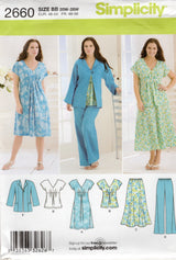 2000’s Simplicity Jacket, Top, Dress, Skirt and Pants Pattern - Bust 42-50" - No. 2660