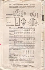 1960's Butterick Shirtwaist Dress and Slip Pattern - Bust 36" - No. 2665