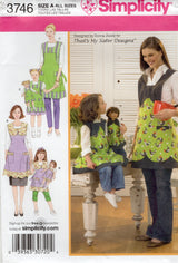 2000’s Simplicity Adult, Child’s and Doll Full Aprons Pattern - No. 3746