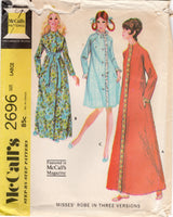 1970's McCall's Robe pattern in three lengths  - Bust 38-40" - No. 2696