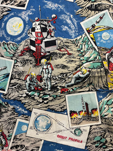 1970’s Moon Landing Novelty Print Curtains