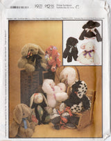 1990's McCall's Carol’s Zoo Stuffed Bear, Rabbit and Lamb Toy Pattern - No. 6907