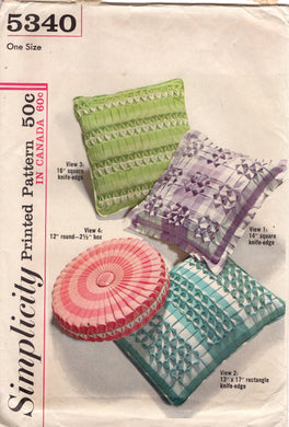 1960's Simplicity Smocked Pillow Set Pattern - UC/FF - No. 5340