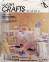 1980’s McCall's Baby's Accessories, Quilt, Crib Bumper, Wall Hanging, Bib, Mobile, Carriage Bag - One Size - No. 2907