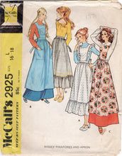 1970's McCall's Pinafora or Full Apron with Ruffle Shoulders - Waist 29-31" - No. 2925