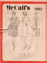 1970's McCall's Coat and Dress pattern  - Bust 48" - No. 3963