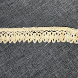 1970’s Cream Floral Crochet Edge Lace with Nylon netting - Cotton - BTY