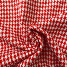 1970's Red and White Houndstooth Fabric- Backed Acrylic - BTY