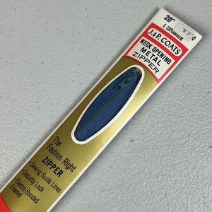20” Metal Zipper - 1970’s - J. & P. Coats - Multiple colors available