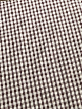 1970's Dark Brown and White Gingham Seersucker Fabric - (P249)