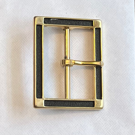 1970’s Rectangular Brass Belt Buckle with Accent - Multiple colors available