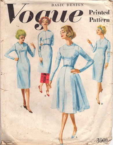 1950's Vogue Basic Dress Pattern - Bust 36