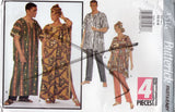 1970's Simplicity Caftan Dress, Tunic, Pants and Headwrap Pattern - Bust 30-40" - No. 3516