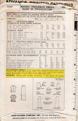 1960's Advance Two-Piece Dress with Midi or Maxi Skirt Pattern – Bust 38” - No. 3226