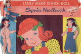 1940's Superior Rag Doll and Wardrobe Pattern - 15" doll - No. 301