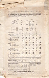 1950's Butterick Child's Summer Dress and Overblouse Jacket Pattern - Chest 21" - No. 8648