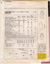 1970’s  McCall's Tie or Button Closing Robe in Two Lengths Pattern - Bust 42-44" - No.3031