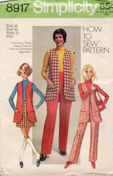 1970's Simplicity Pull-on Pants and Skirt Pattern  - Waist 31" - No. 8917