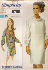 1960's Simplicity Raglan Sheath Dress or Tunic and Skirt Pattern - Bust 40" - No. 6780