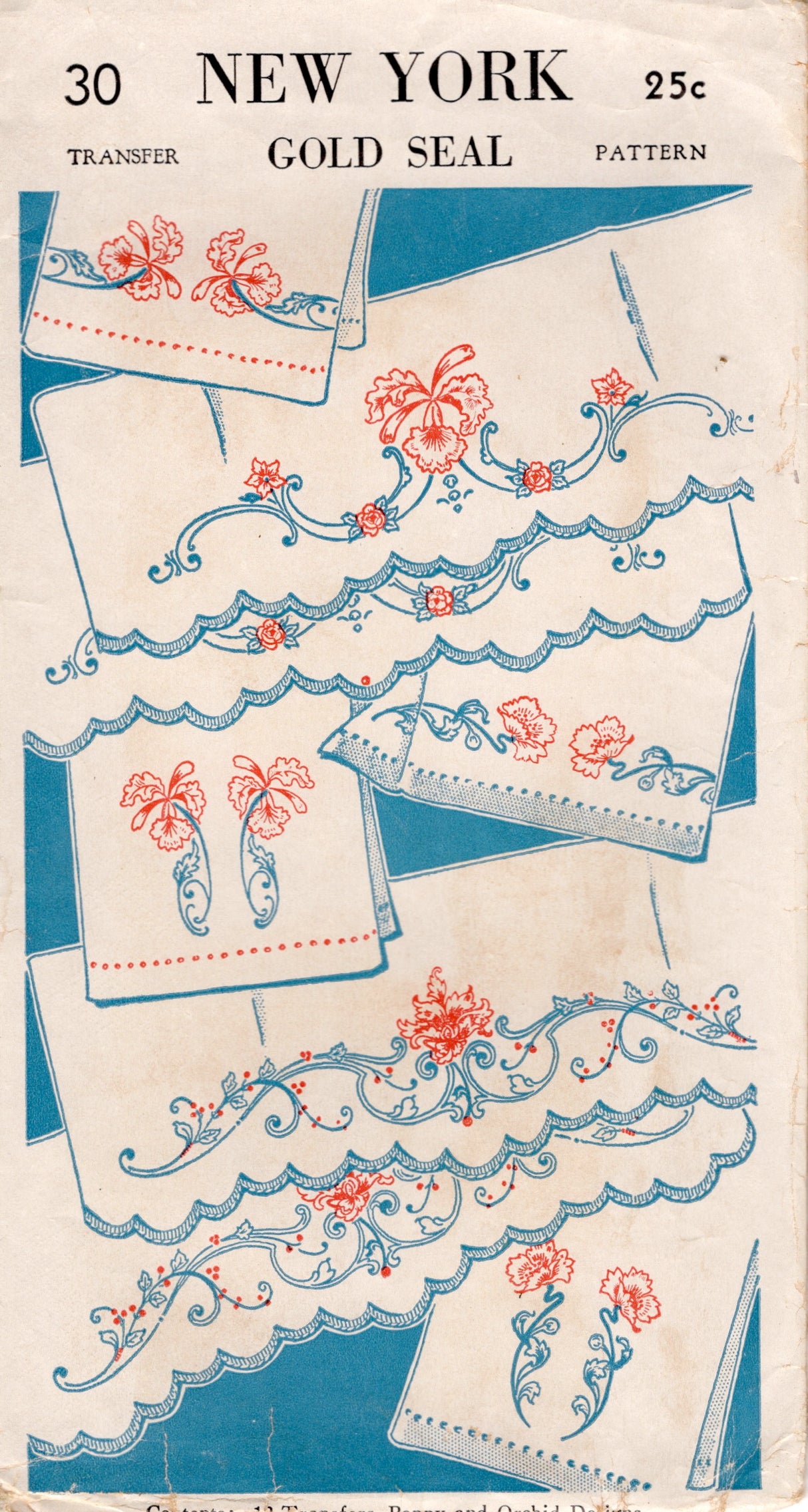 1940's New York Pillowcase and Towel Ends Transfer Pattern - No. 30