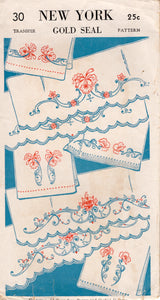 1940's New York Pillowcase and Towel Ends Transfer Pattern - No. 30