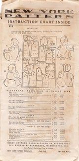1940's New York Infant's Layette, Bonnet, Jacket and Dress Pattern - Infant - No. 832