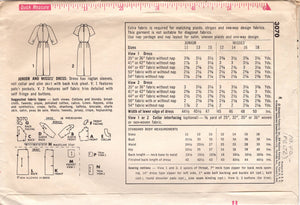 1950's Simplicity Sheath Dress Pattern with Rolled Collar and Raglan Sleeves - Bust 32" - No. 3070