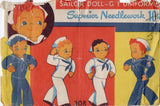 1940's Superior Sailor Rag Doll and 2 Uniforms Pattern - 12" doll - No. 308