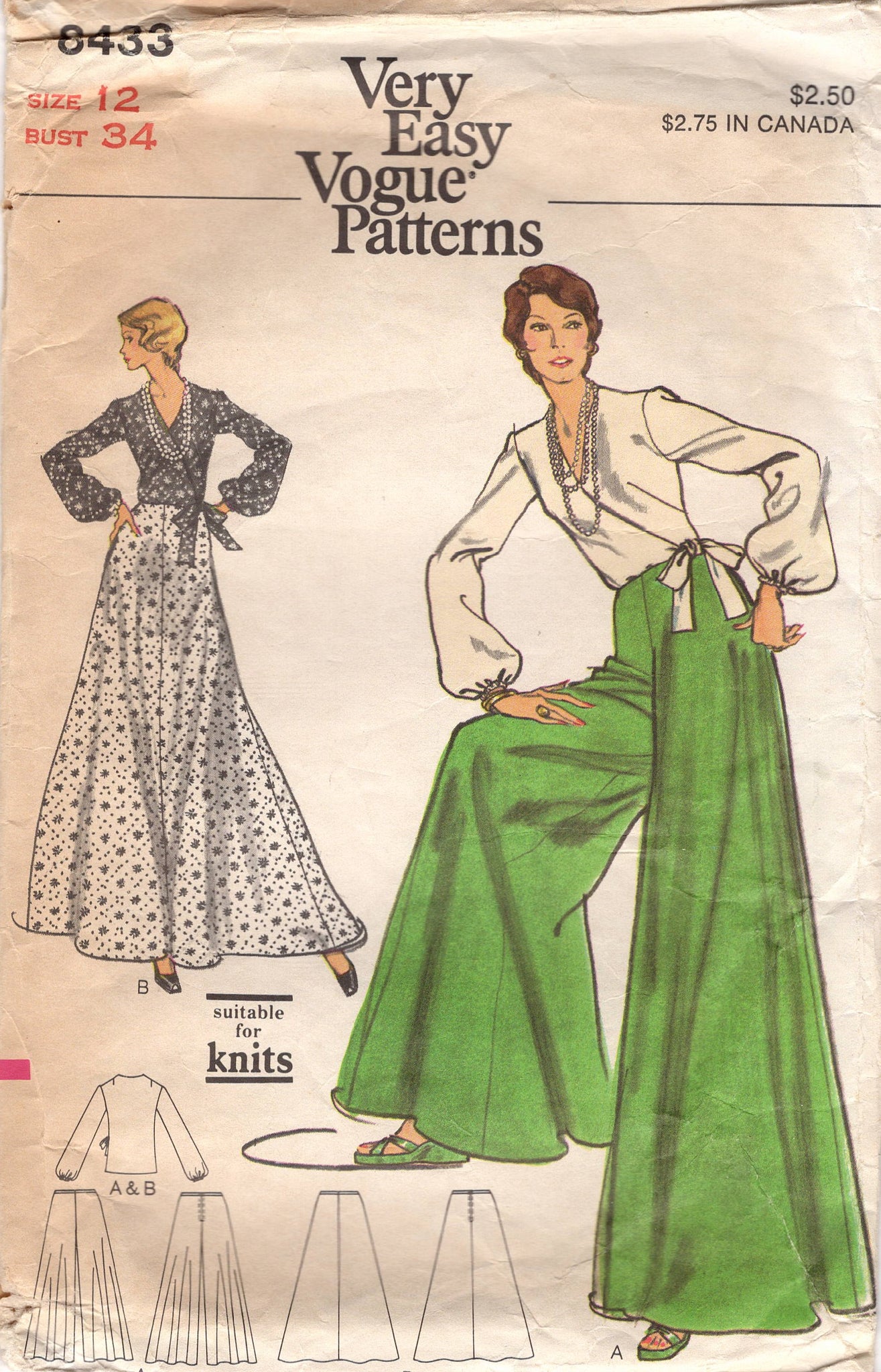 1950s RARE Full Skirt Pattern ADVANCE 6053 Unique Skirt and Overskirt,  Waist 28 Factory Folded Vintage Sewing Pattern