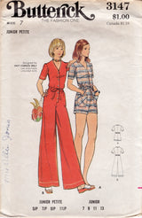 1970’s Butterick Jumpsuit or Romper with Patch pockets - Bust 32” - No. 3147