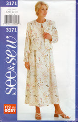 2000's Butterick See & Sew Dress and Jacket Pattern - Bust 42-46" - No. 3171