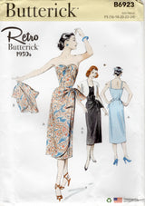 1950's Butterick REPRODUCTION Strapless Sheath Waist Dress and Bolero Jacket Pattern - Bust 36-44" - No. B6923