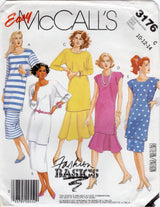 1980's McCall's Pullover Tunic Dress and Skirts Pattern - Bust 32.5-36" - No. 3176