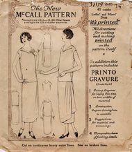 1920's McCall Drop Waist Dress Patterns with Wrap Skirt and Cap or Long Sleeves  - Bust 32" - No. 3709